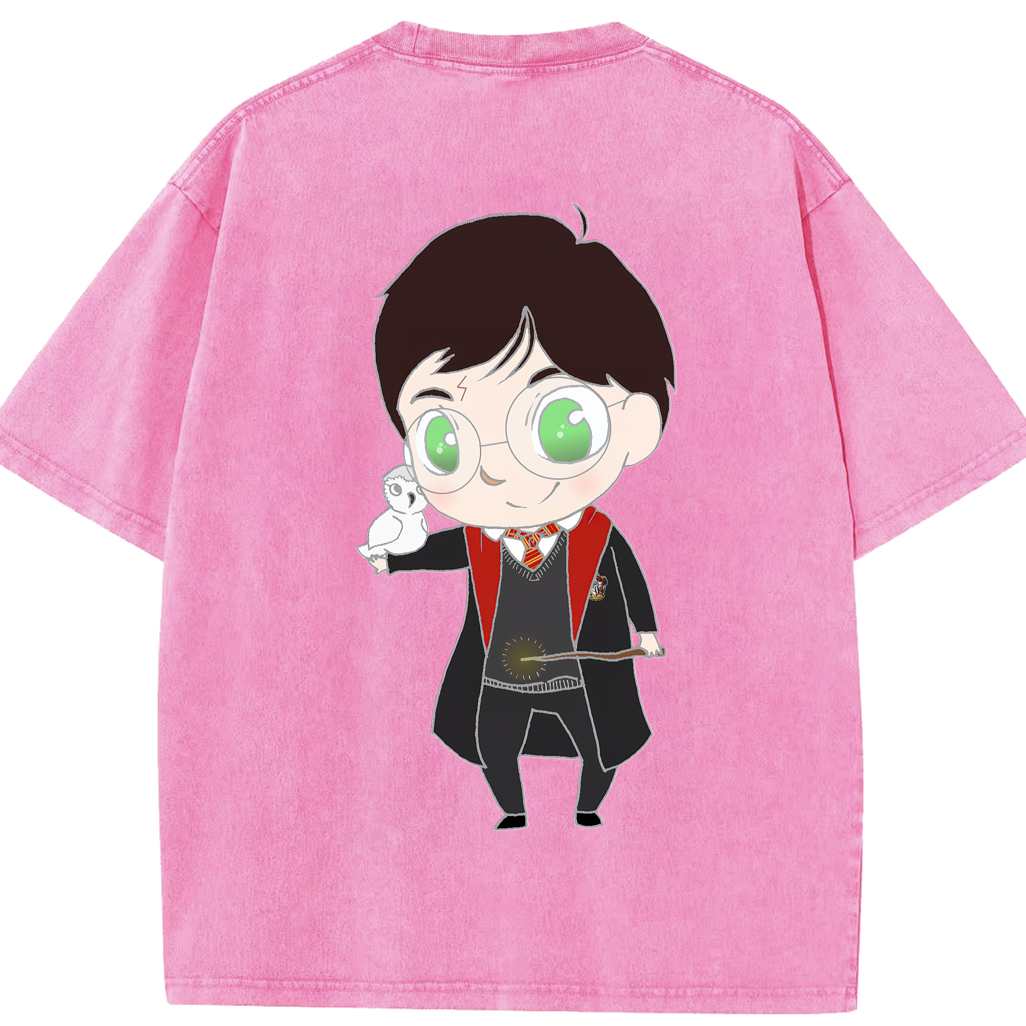 （画像用） Harry Potter ハリー・ポッターシリーズ 綿100% ヴィンテージ風 半袖Tシャツ（背面プリント）